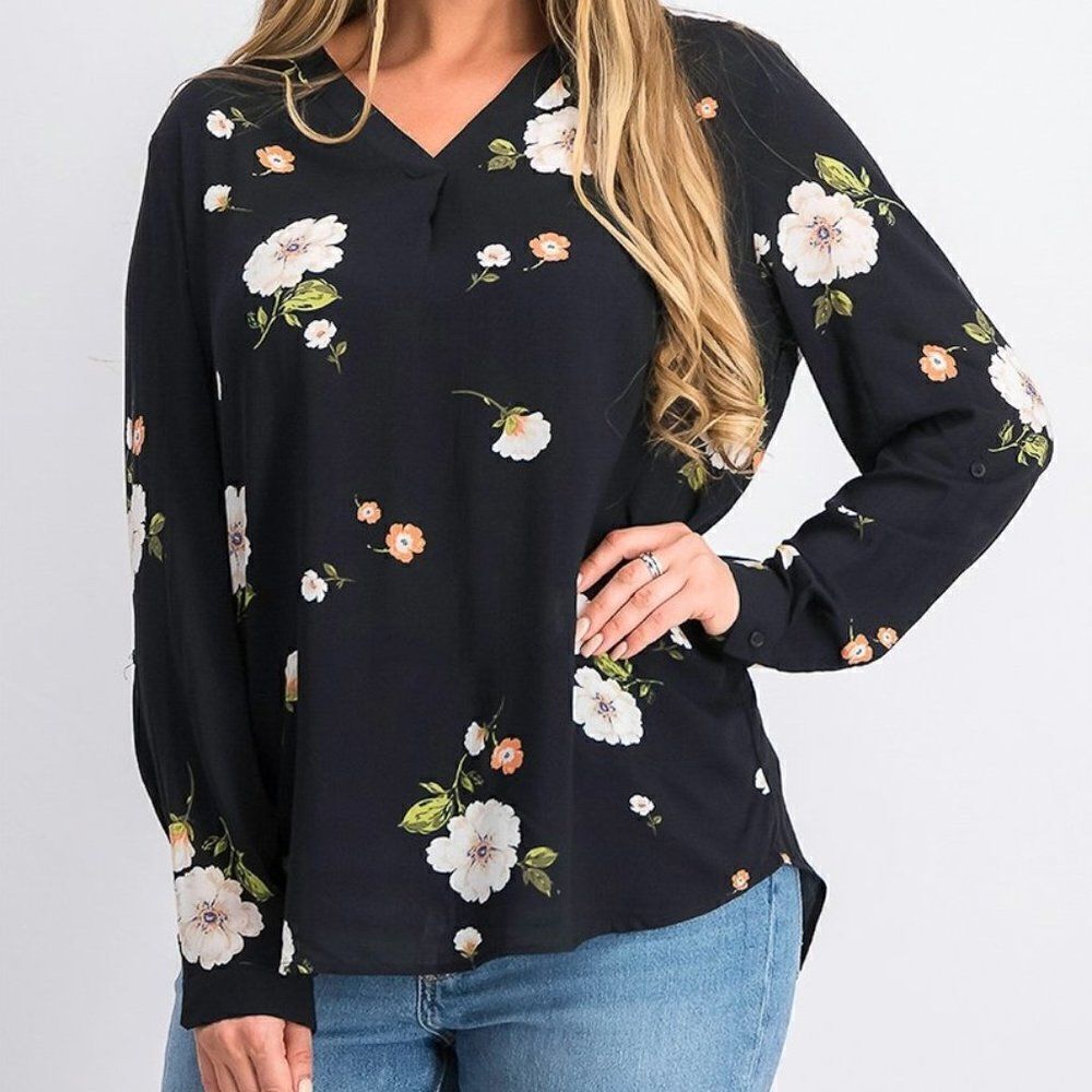 Brina & Em Lemmy Black Hi-Lo Tunic, size S